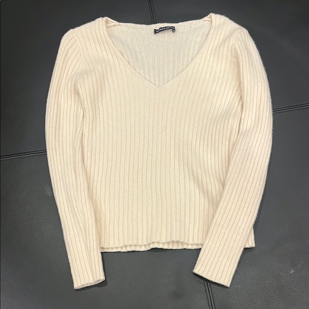 Brandy White long sleeve ribbed, Never Worn, White